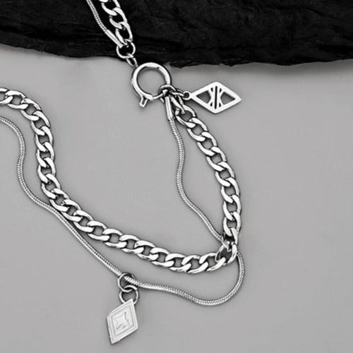 Dual Silver Stratum Chain Salty Alpha