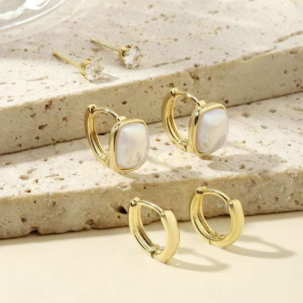 Set of 3 Keshi Pearl Earrings
