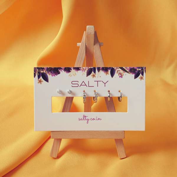 Set of 3 Classic Silver Earrings