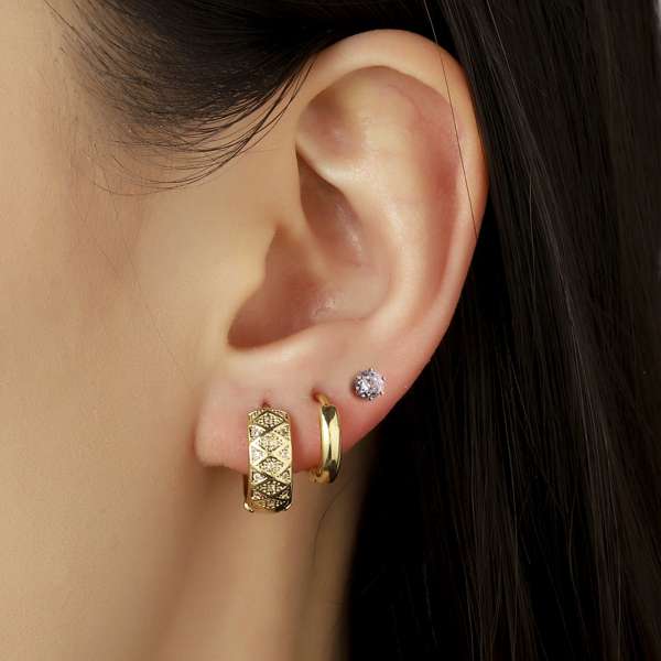 Set of 3 Bold Gold Earrings