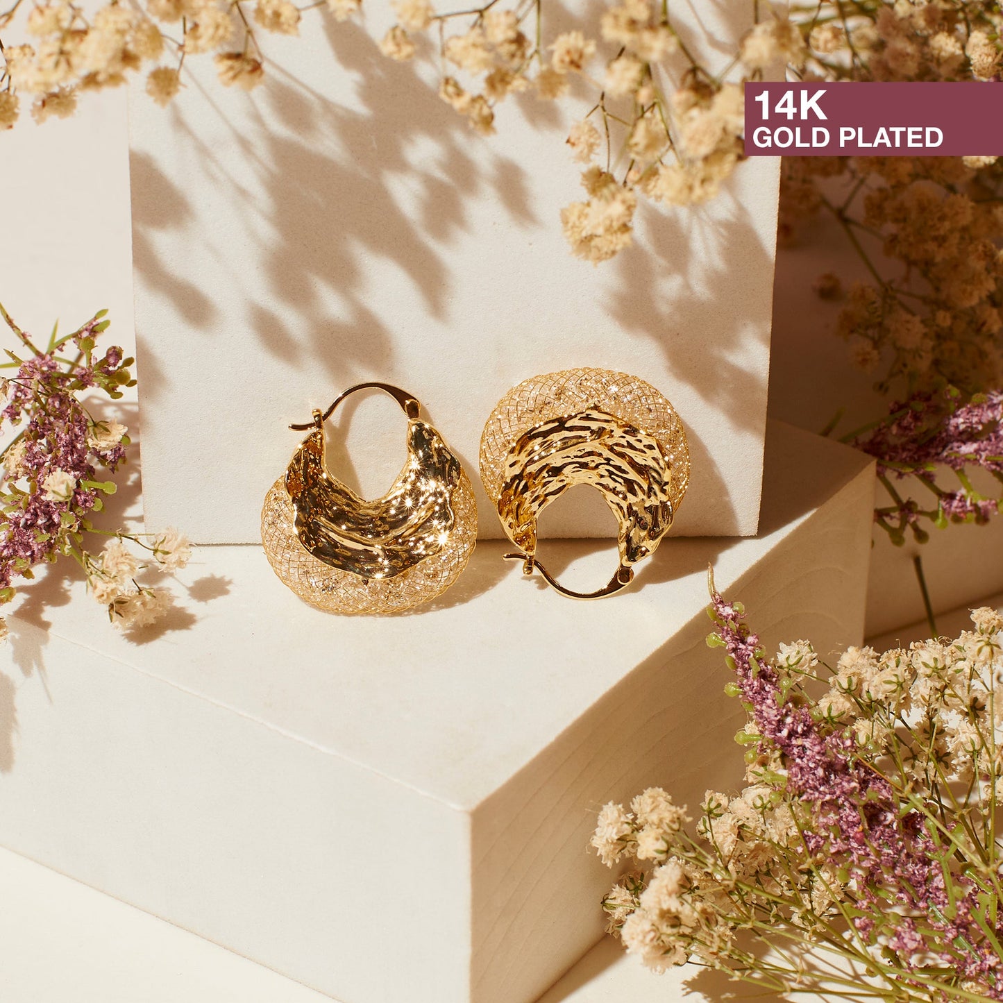 Flaxen Golden Hoops Salty