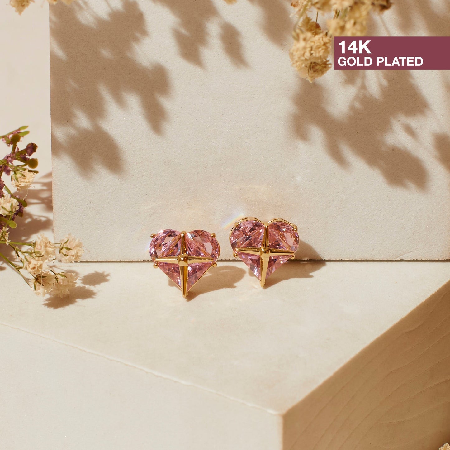 Raspberry Crystal Earrings Salty
