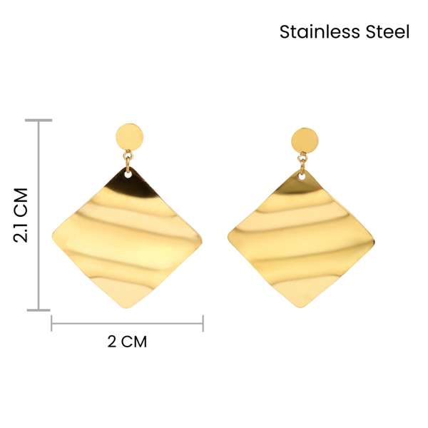 Textured Square Gold Earring