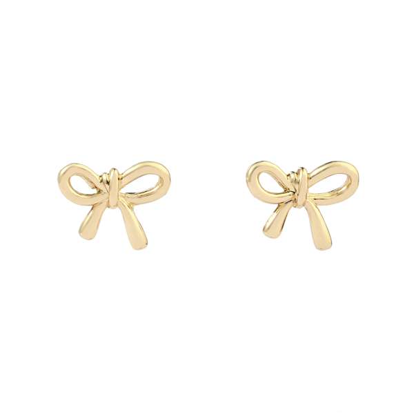 Metallic Bow Gold Earring