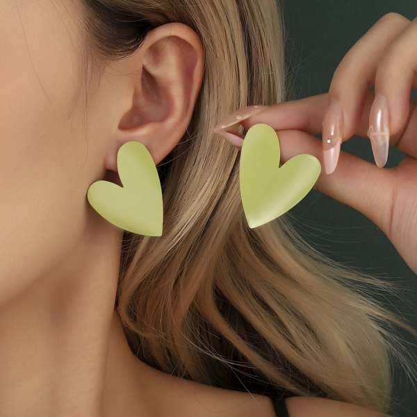 Green Heart Acrylic Earring