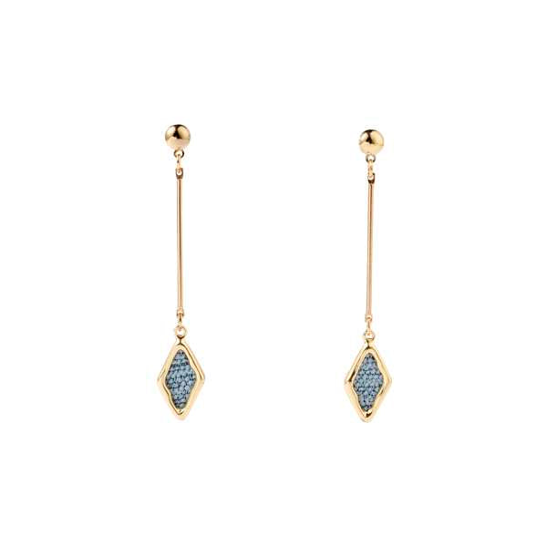 Long Rhomby Gold Earring