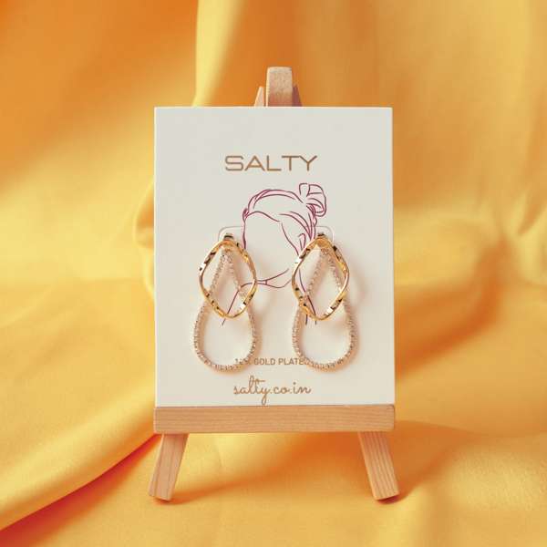 Luz Crystal & Gold Loop Earring