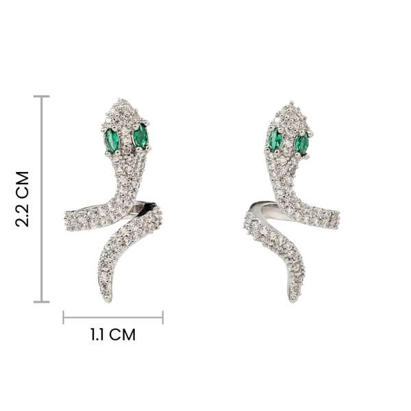 Galen Silver Studded Serpent Earring