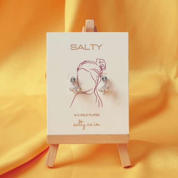Galen Silver Studded Serpent Earring
