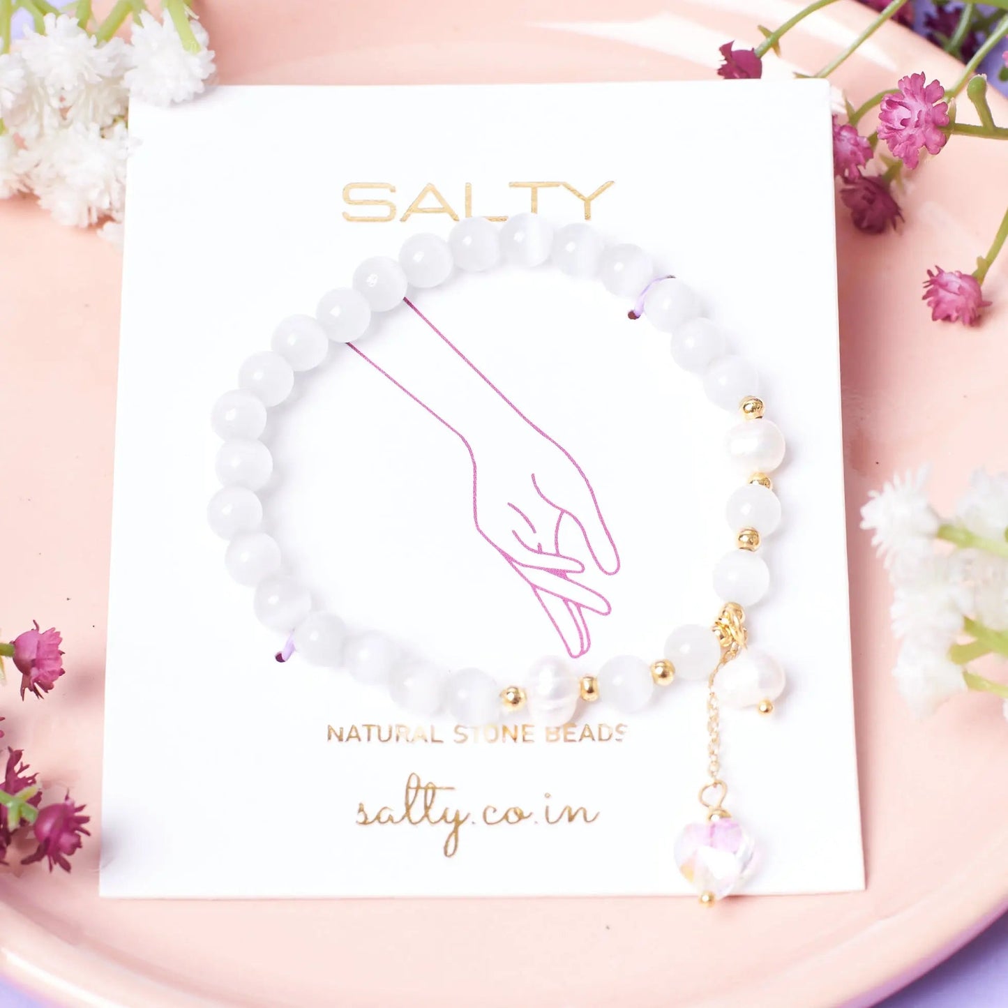Elegant Quartz Beaded Band | Salty