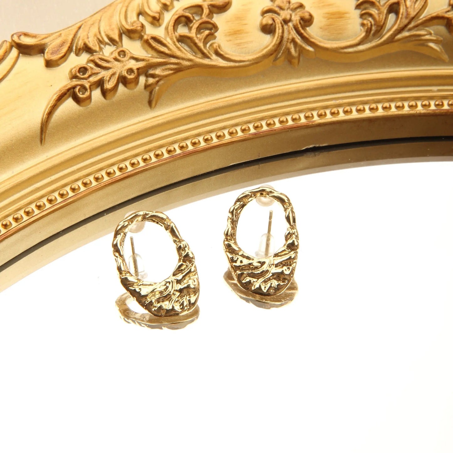 Elegant Geometric Gold Plated Cutout Fine Earrings