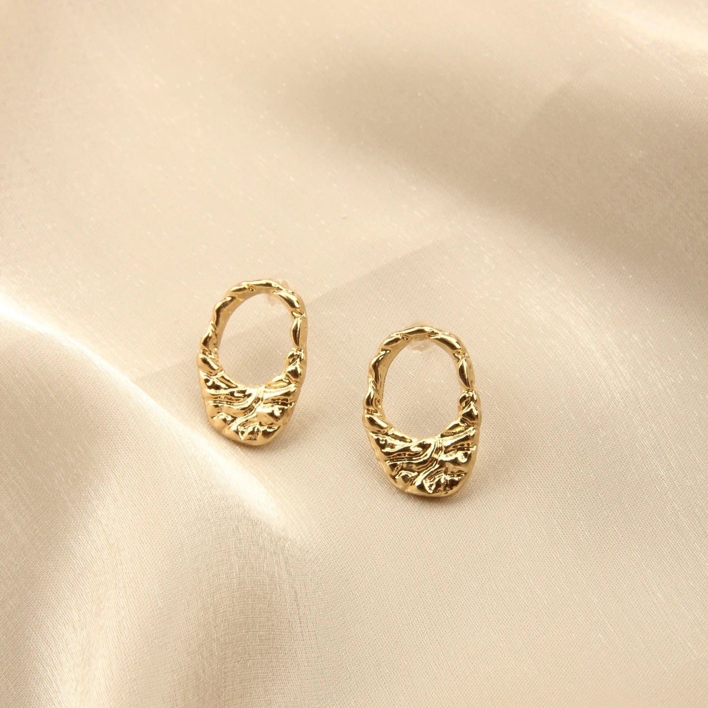 Elegant Geometric Gold Plated Cutout Fine Earrings