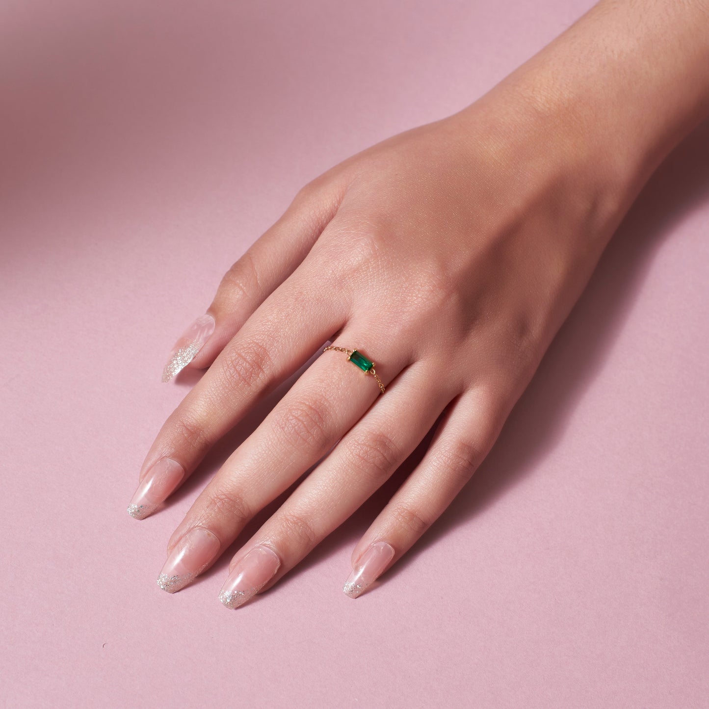 Emerald Green Self-Love Chain Ring Salty