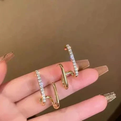 Fashionista Golden Earrings Salty