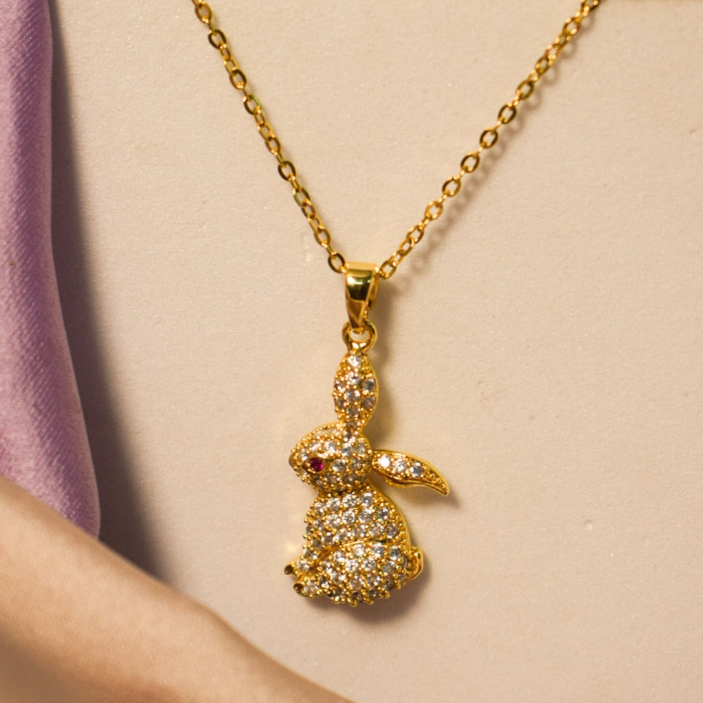 Golden Bunny Whimsy Necklace Salty