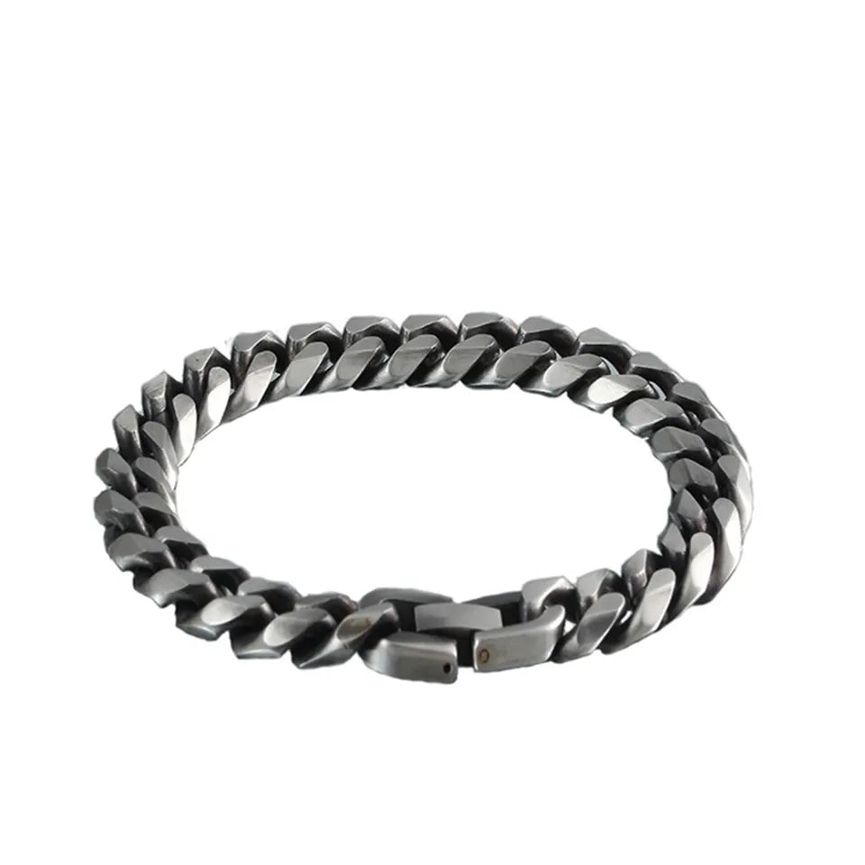 Hades Classic Silver Thick Bracelet