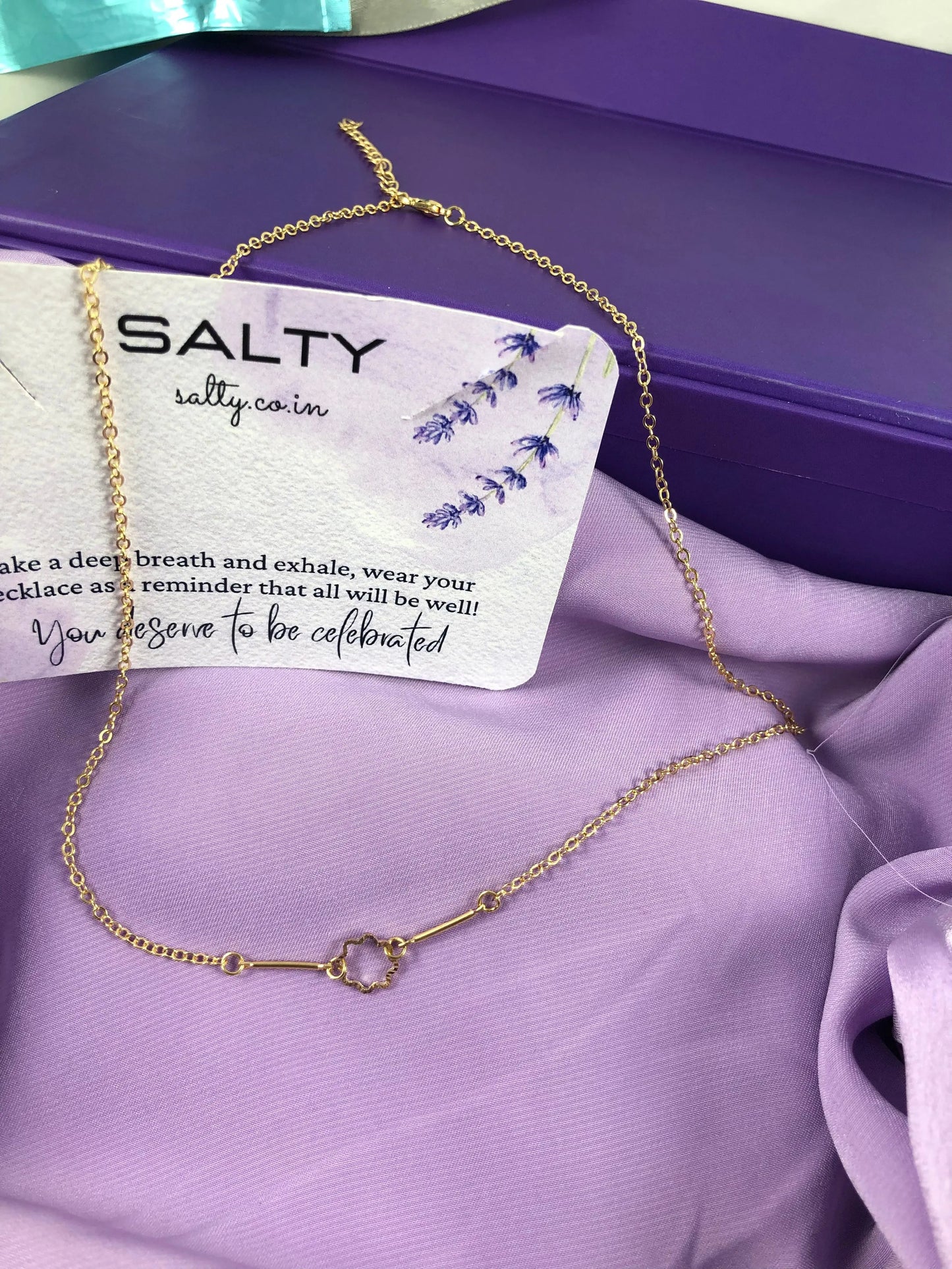 Rosette Charm Necklace - Gold