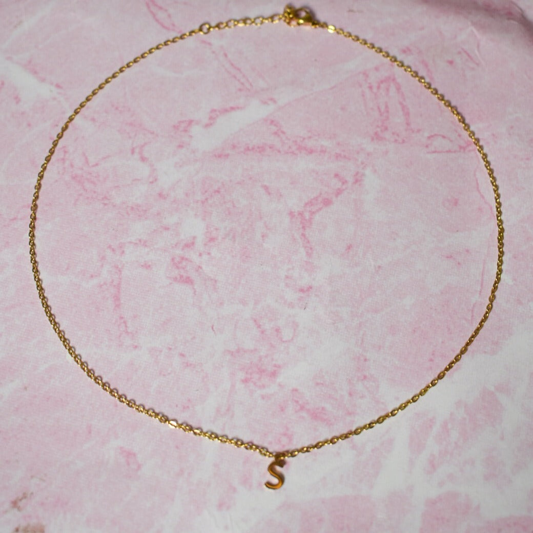 18K Gold Plated Personalized Initial Necklace Salty