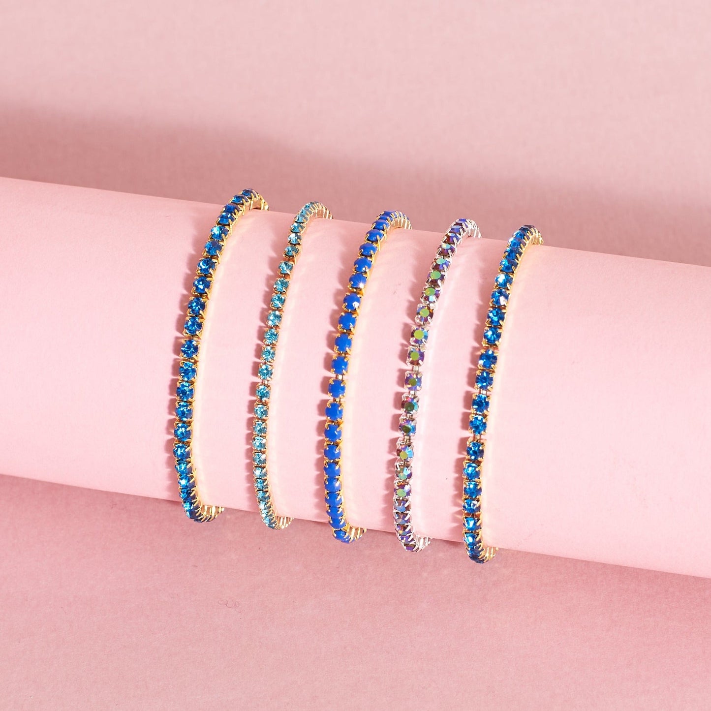 Icy Sapphire Stackable Bands (Set of 5) Salty