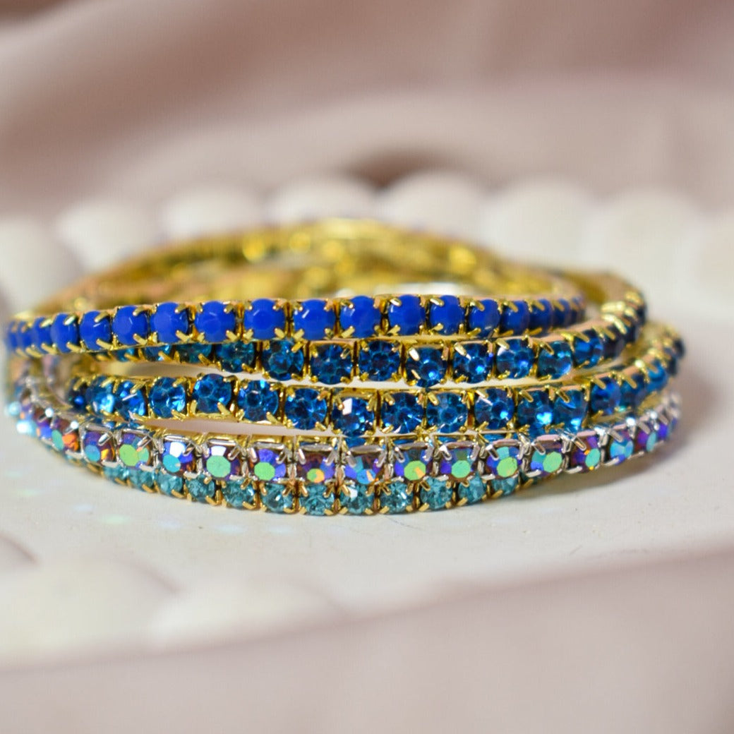 Icy Sapphire Stackable Bands (Set of 5) Salty
