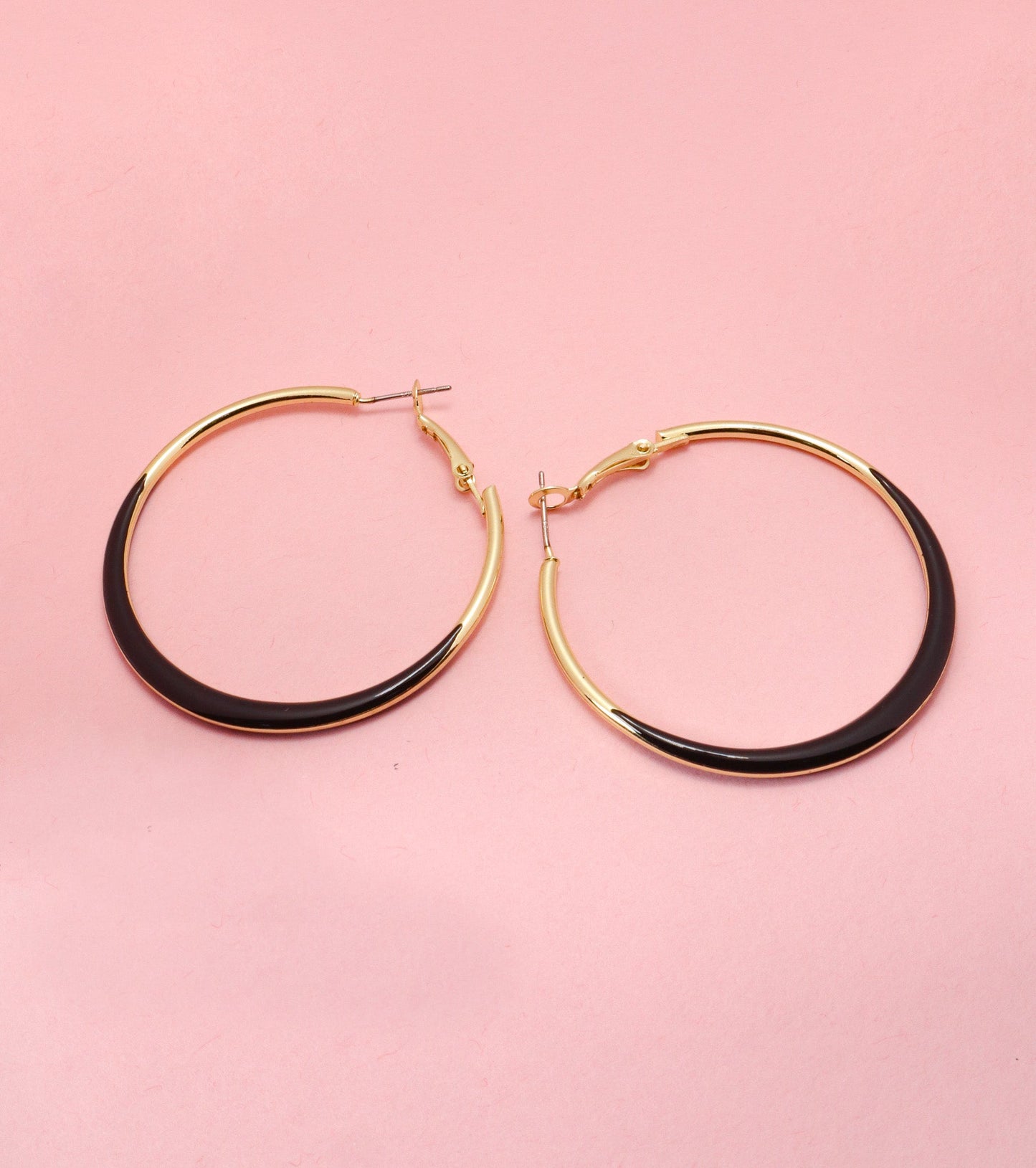 In Trend Gold Black Hoops