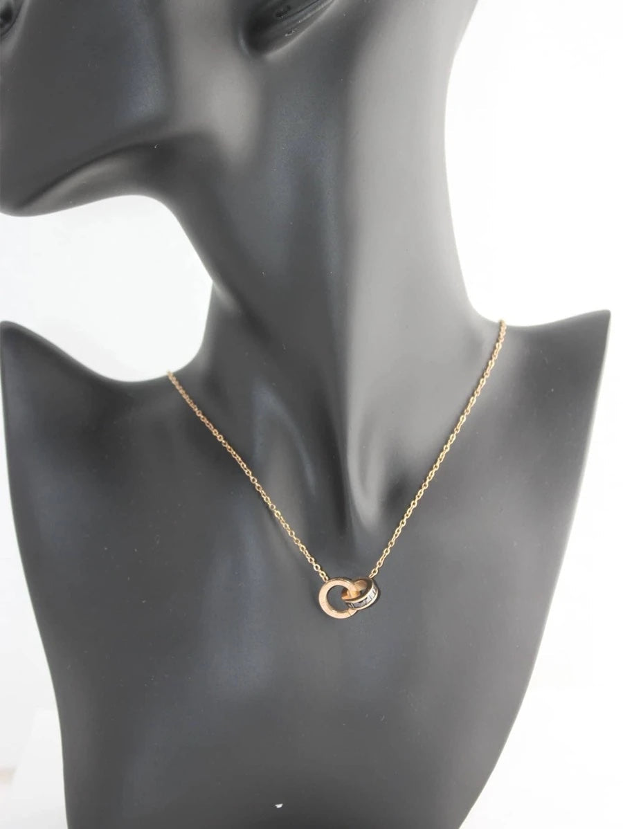 Interlooped Together Forever Necklace - Black