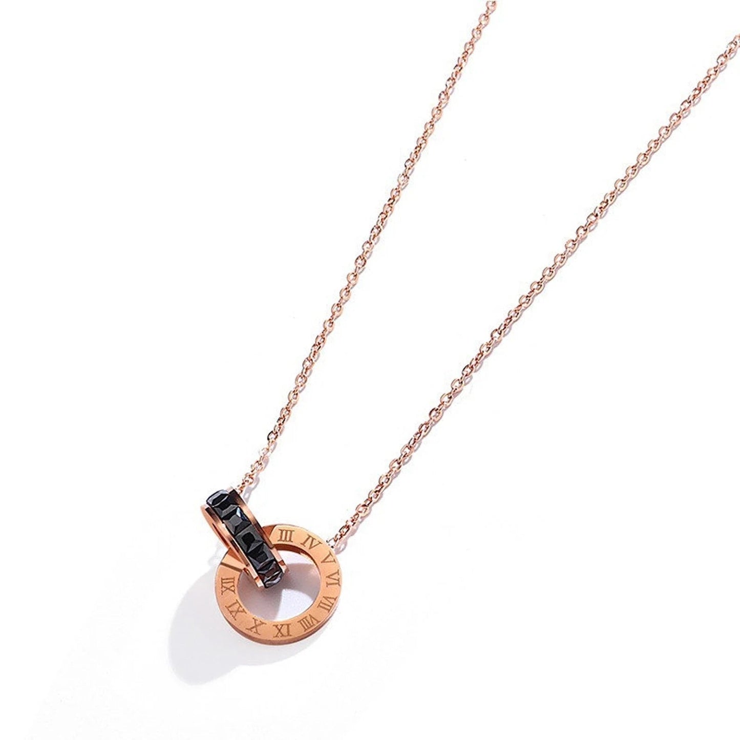 Interlooped Together Forever Necklace - Black