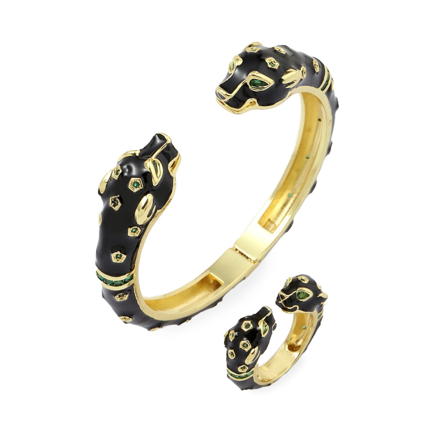 Ivory King Bangle and Ring Combo - Black