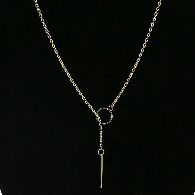 Lariat Gold Charm Necklace