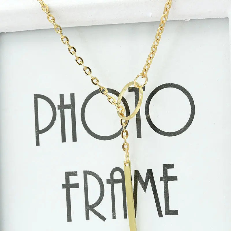 Lariat Gold Charm Necklace