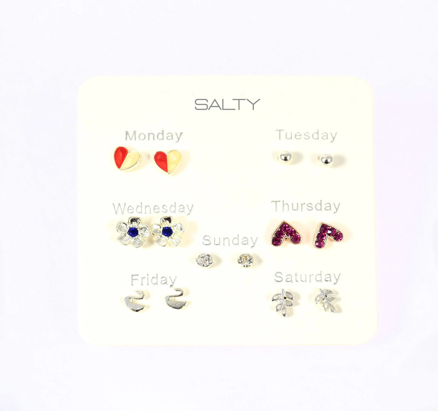 "Love" Weekly 7 Stud Earrings Set