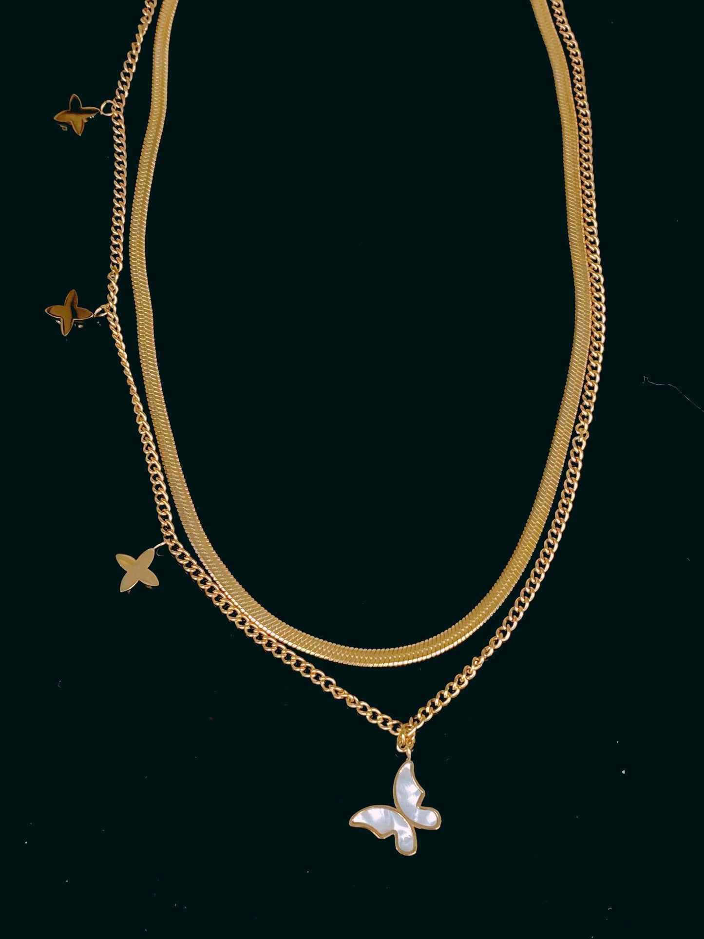 Love and Butterflies Layered Necklace Salty