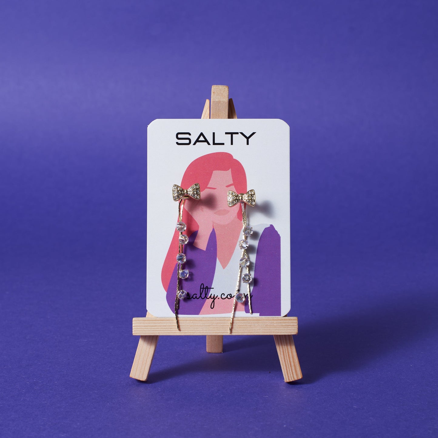 Lusty Bow Tassel Earrings Salty