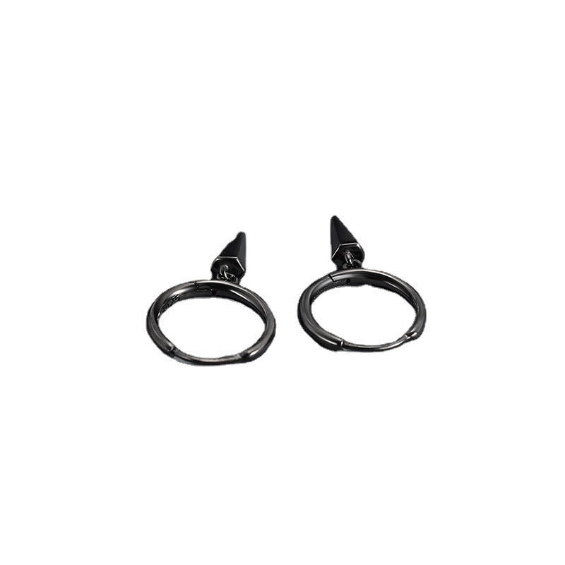 Black Sharp Loop Hoop Earrings Salty Alpha
