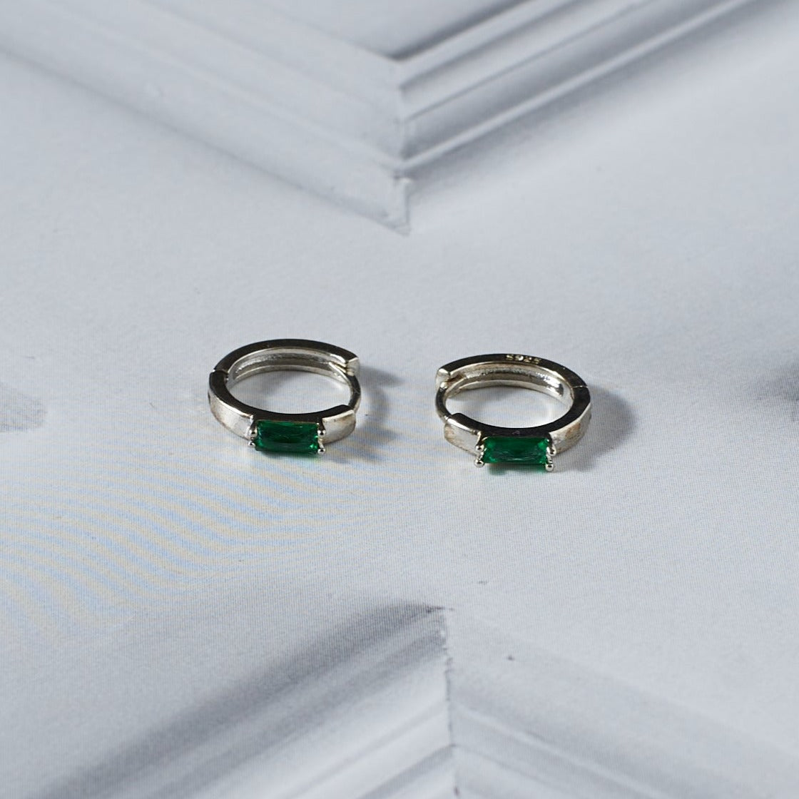 Classic Round Emerald Earrings | Salty