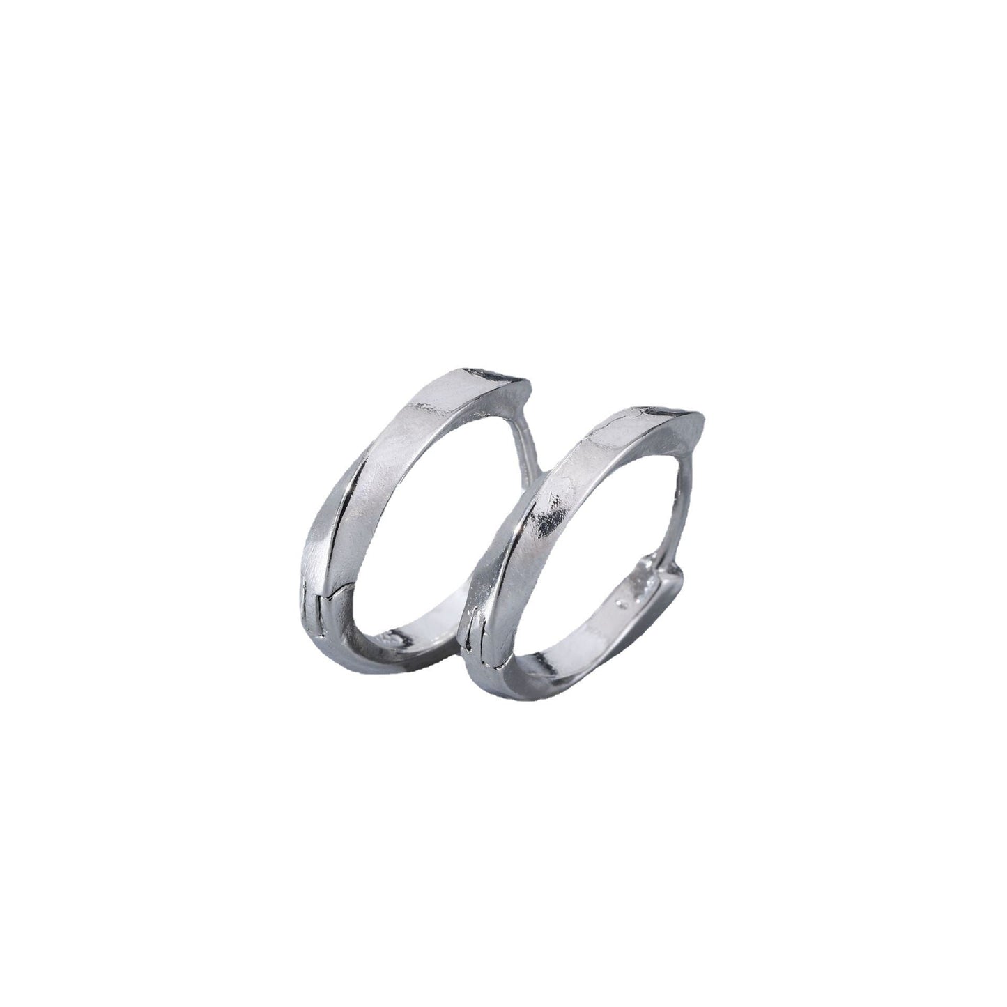 Matte Silver Hoops Salty Alpha
