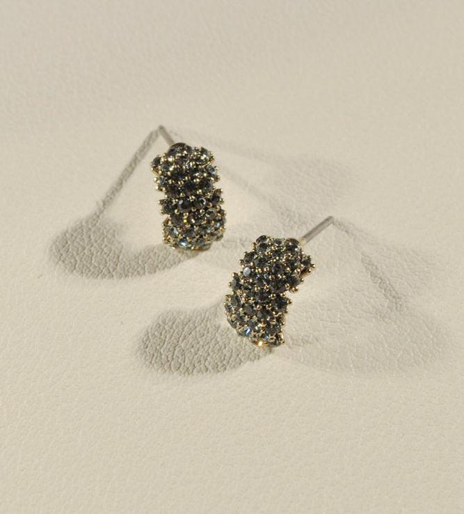 Midnight Green Small Curved Studs