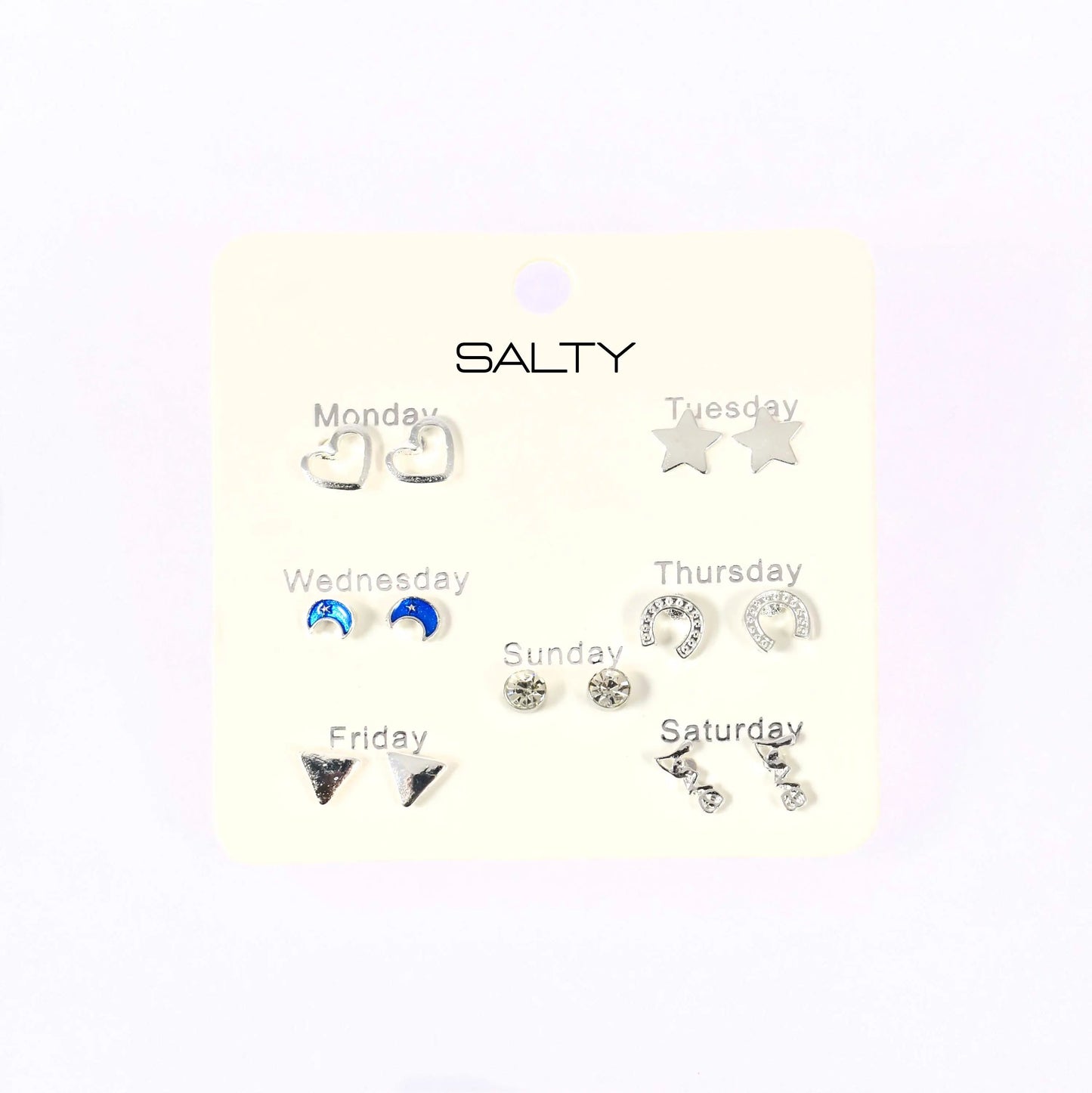 "Midnight" Weekly 7 Stud Earrings Set