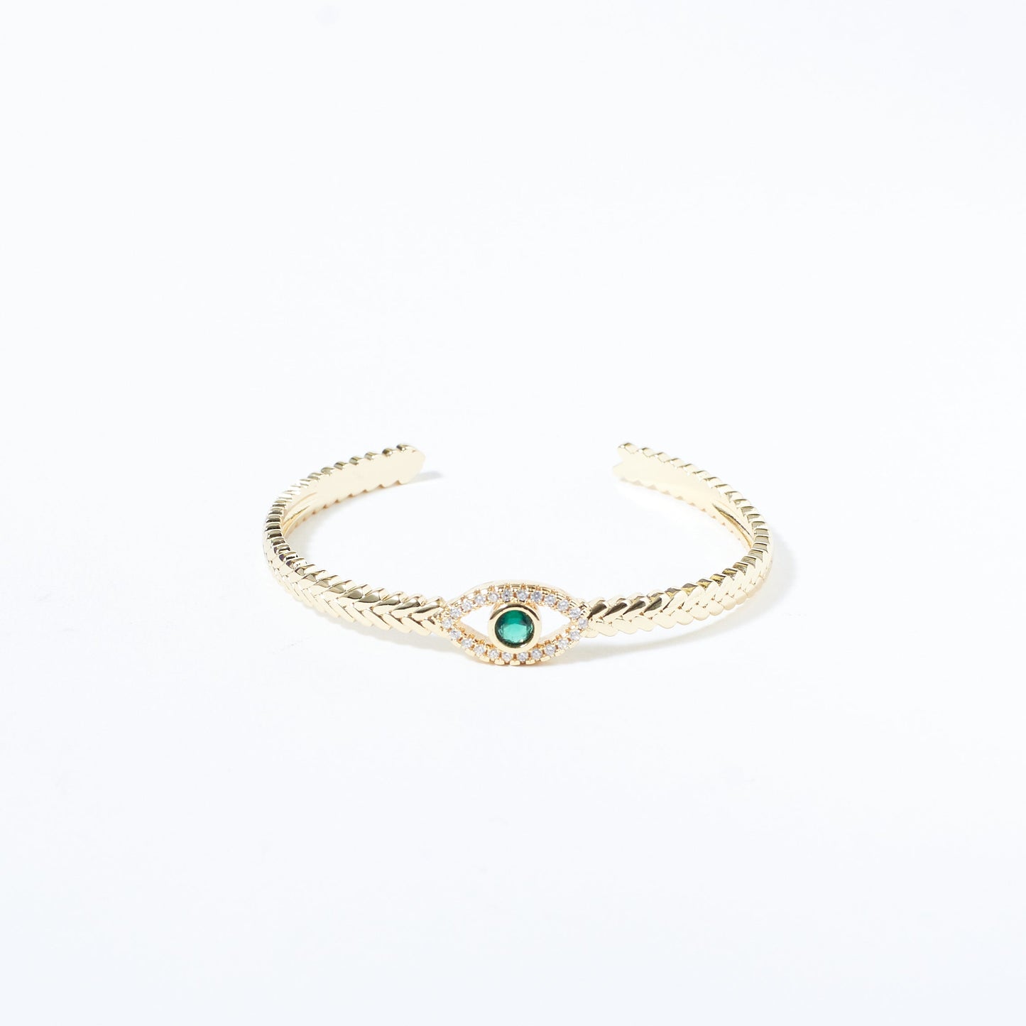 Minimal Evil Eye Cuff Salty