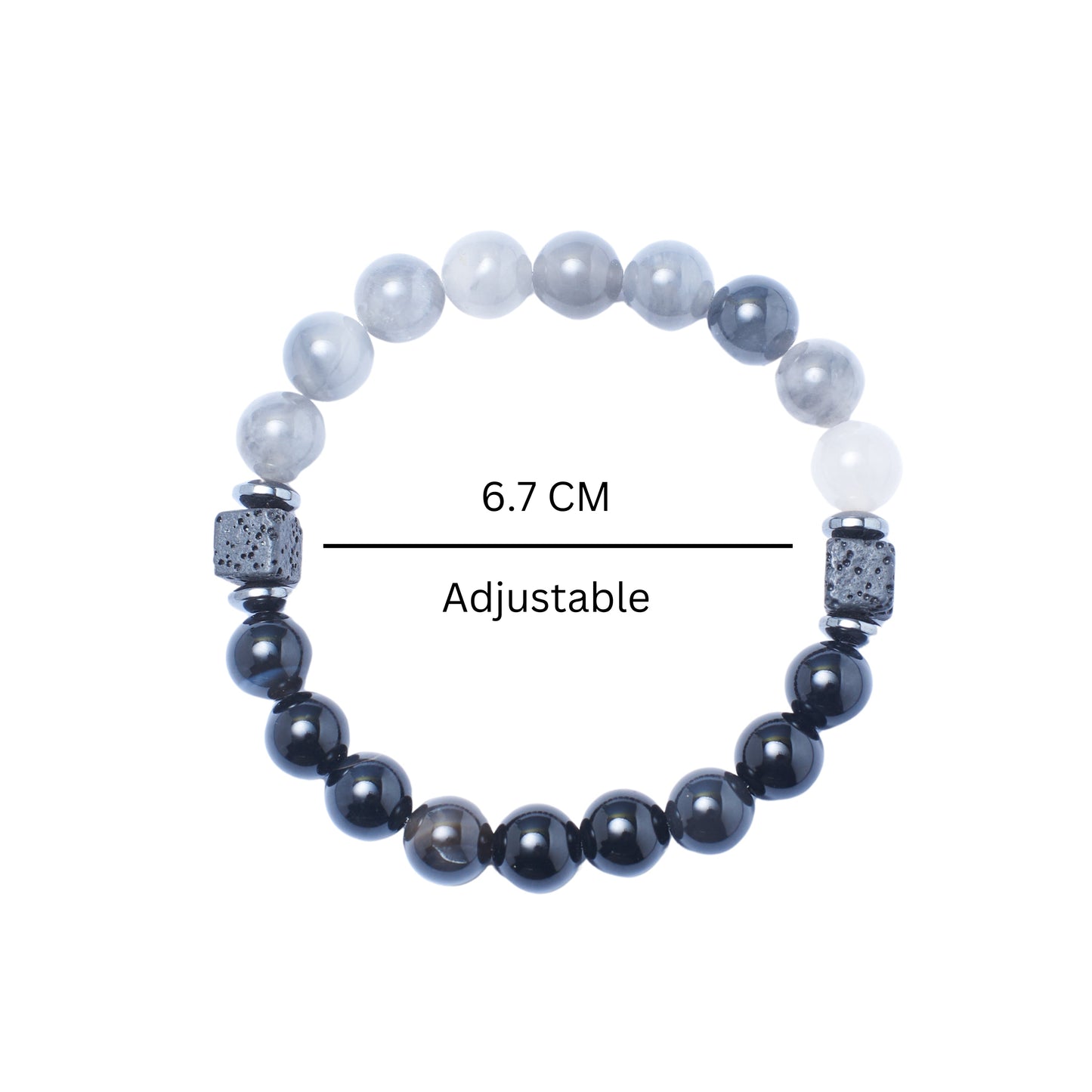 Minimal Pyramid Onyx Beaded Bracelet | Salty