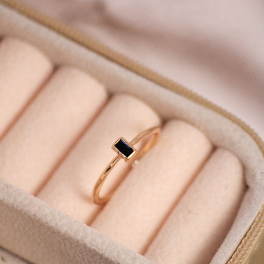 Minimalist Black Gold Band