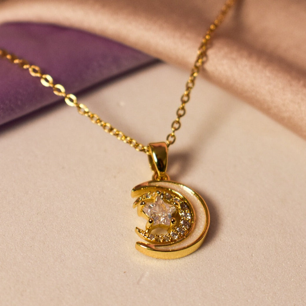 Moon Child Golden Necklace Salty