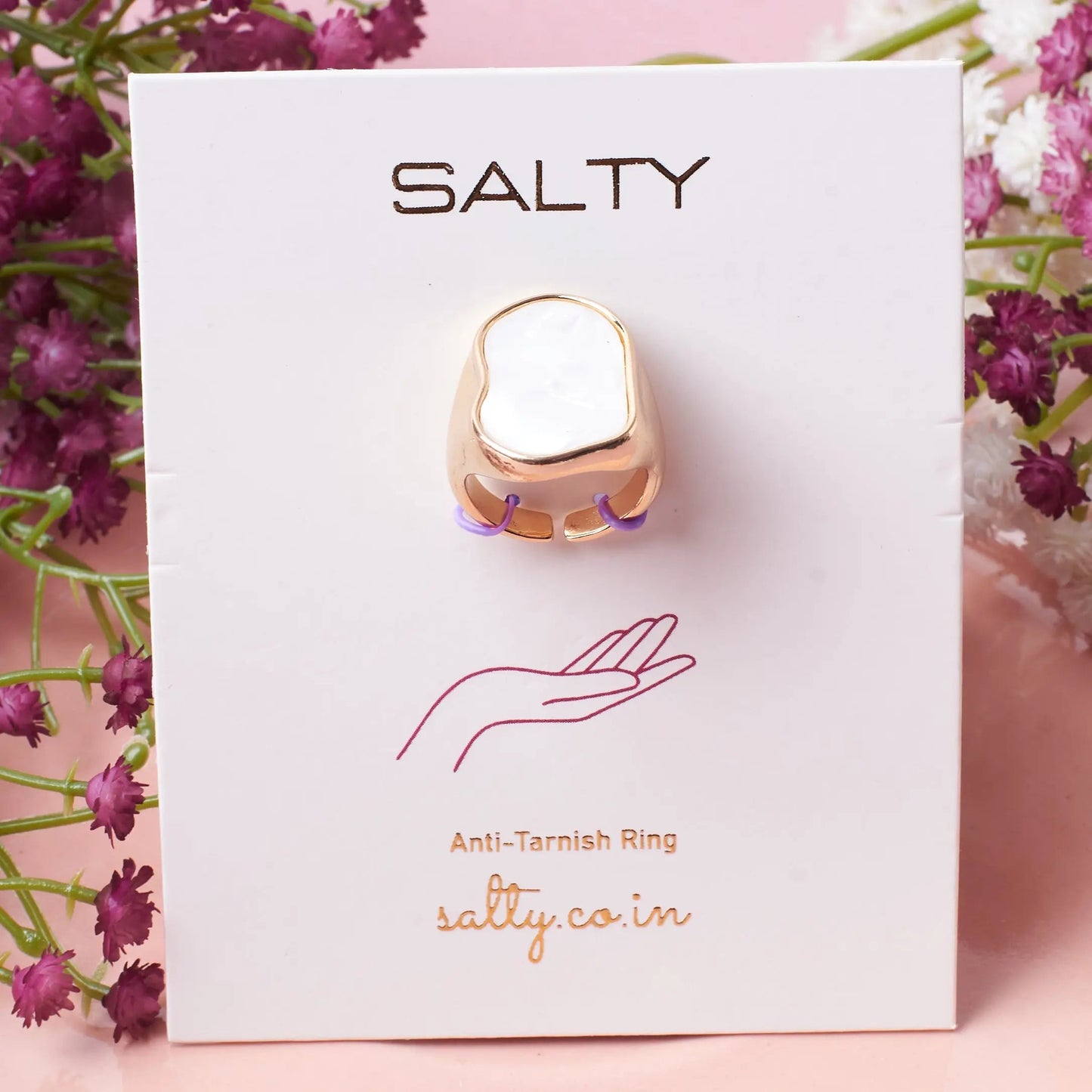 Mother Of Pearl Enamel Ring | Salty