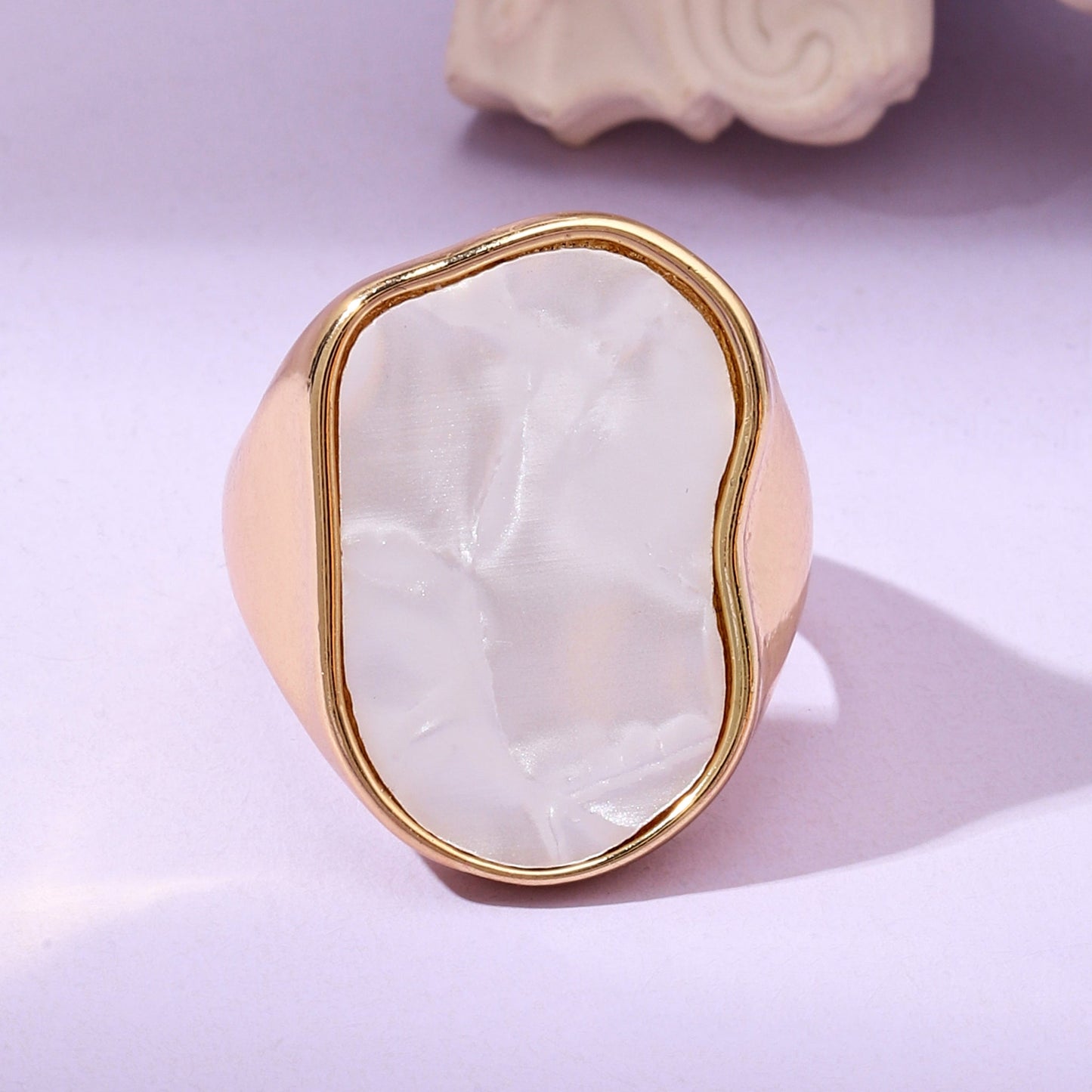 Mother Of Pearl Enamel Ring | Salty
