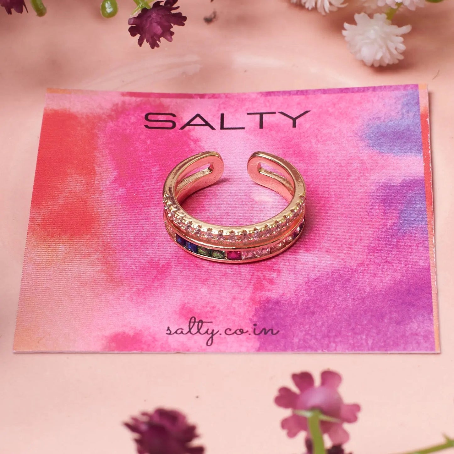 Multi-Hued Crystal Ring | Salty