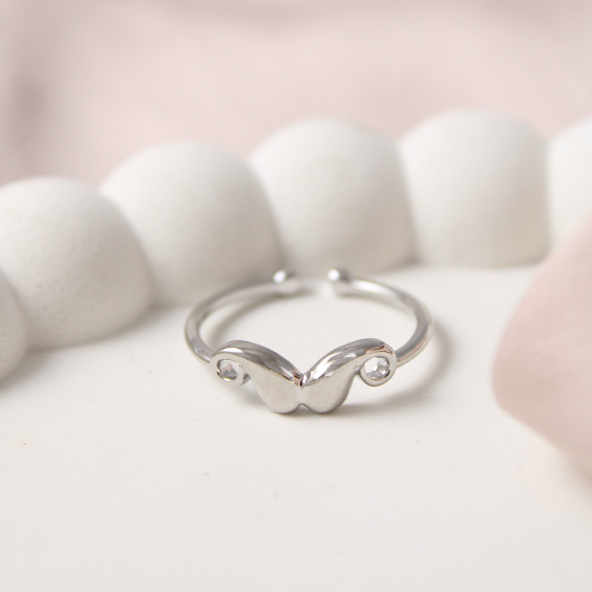 Mustache Silver ring