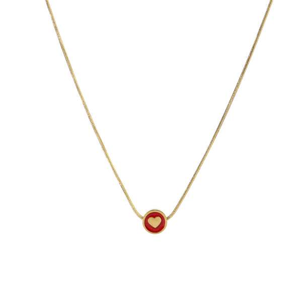 Roundy Red Heart Necklace