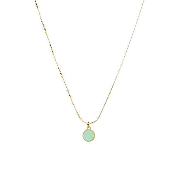Sage Green Gold Necklace