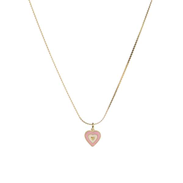 Popy Pink Heart Necklace