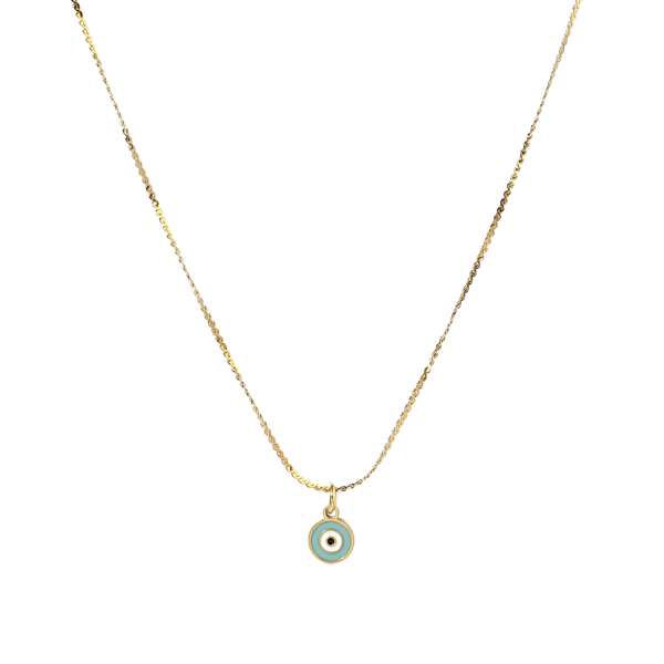 Blue Gold Round Necklace